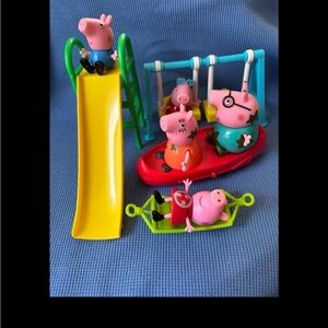 Peppa Pig Camping CANOE Hammock Playground SLIDE SWINGS outdoor playing figures